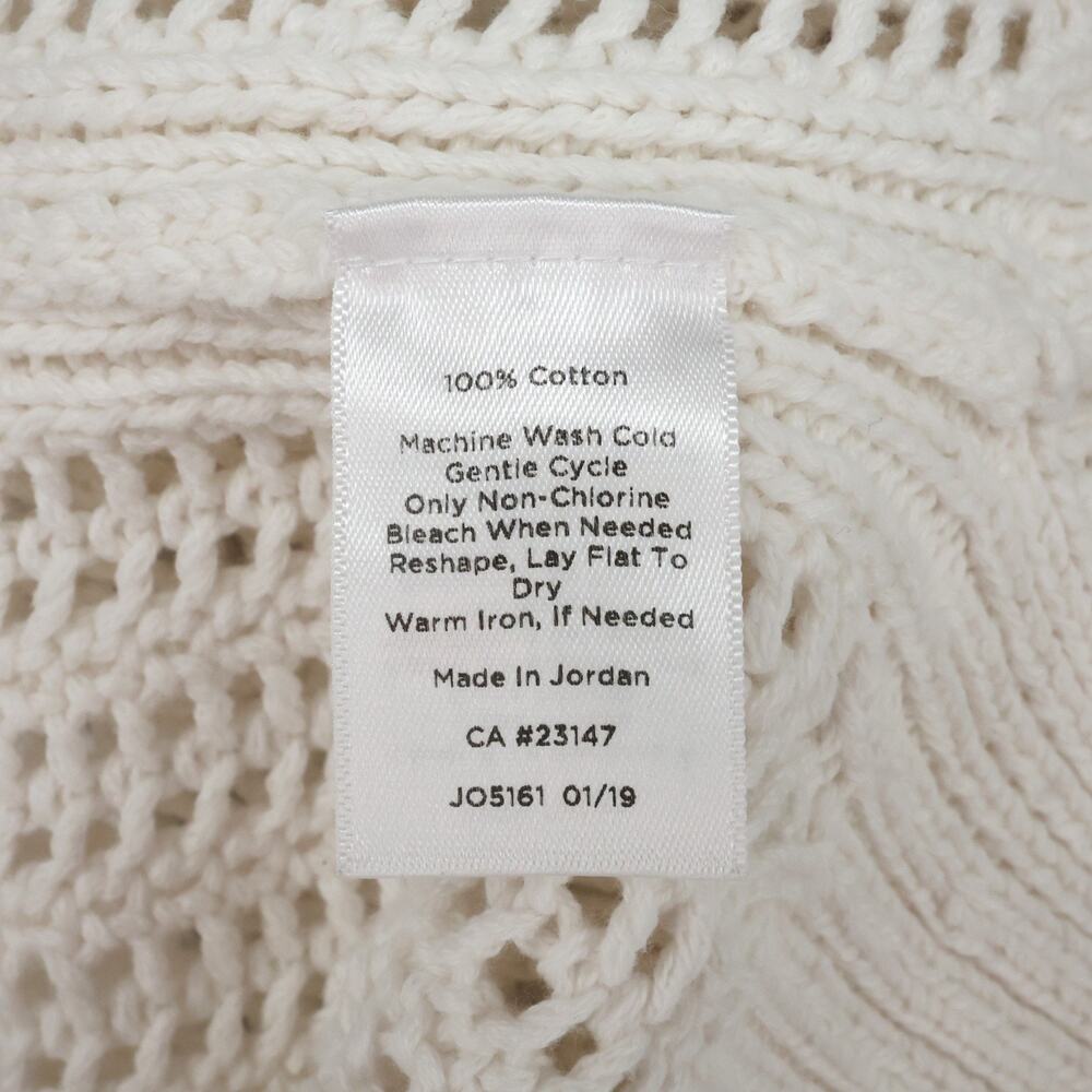 Talbots Sweater Womens Medium Ivory All Cotton Open Knit Tunic Pullover Coastal - Picture 11 of 11